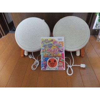 ウィー(Wii)のwii 太鼓の達人　超豪華版＋太鼓とバチのセット(家庭用ゲームソフト)