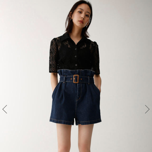 moussy(マウジー)のHIGH WAIST BELTED ショートパンツ レディースのパンツ(デニム/ジーンズ)の商品写真