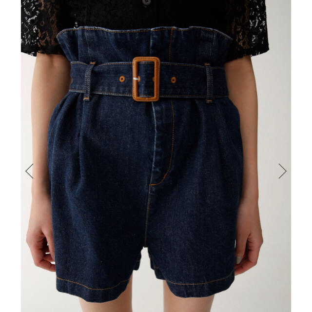 moussy(マウジー)のHIGH WAIST BELTED ショートパンツ レディースのパンツ(デニム/ジーンズ)の商品写真