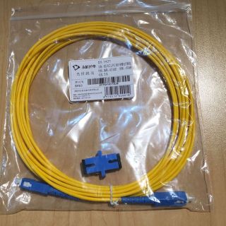 光ファイバー延長ケーブル5m SC-SC延長アダプタ付(その他)
