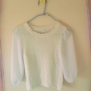 アドリー(ADREE)のふんわりシフォンスリーブニットtops(カットソー(長袖/七分))