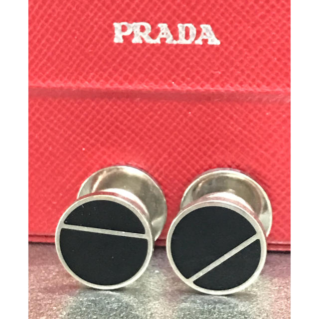 PRADA(プラダ)のプラダ カフス カフスボタン ブラック メンズのファッション小物(カフリンクス)の商品写真