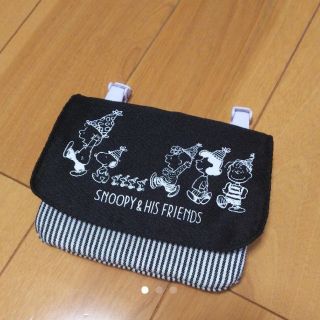 スヌーピー(SNOOPY)の美品☆スヌーピー SNOOPY★移動ポケット★ブラック&ヒッコリー★ クリップ付(その他)