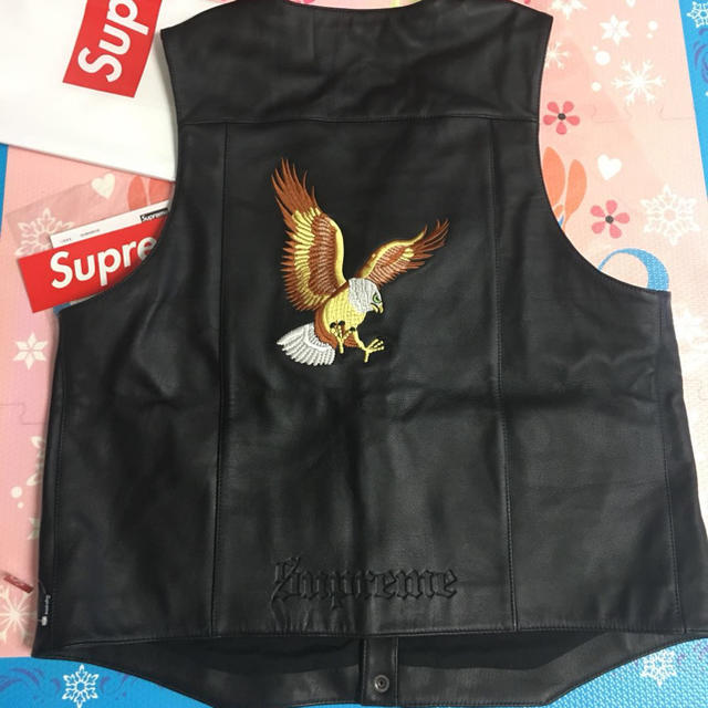 XL‼️supreme Eagle Leather Vest