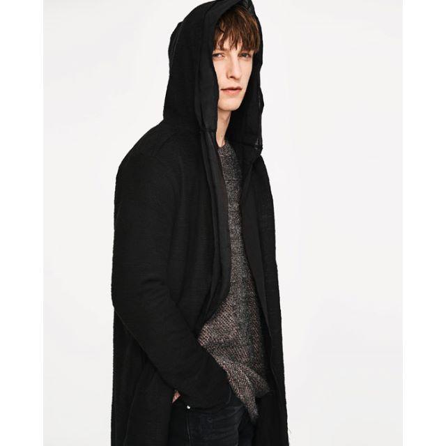 LAD MUSICIAN - 新品ZARAmanレイヤードロングニットパーカーSの通販 by