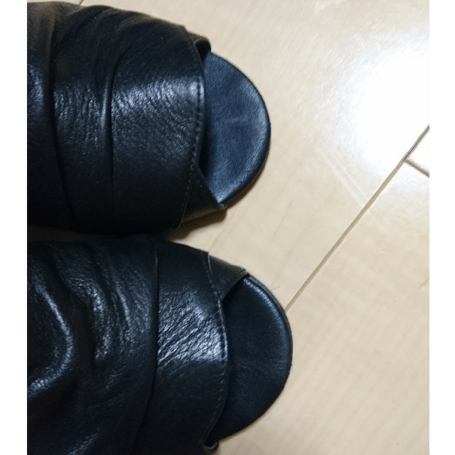 antiqua(アンティカ)のセール★antiqua 本革ドレープブーツサンダル ブラック レディースの靴/シューズ(サンダル)の商品写真