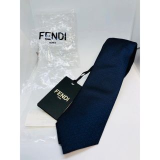 フェンディ(FENDI)のFENDIズッカ柄 ネクタイ 新品未使用 正規品 ネイビー(ネクタイ)