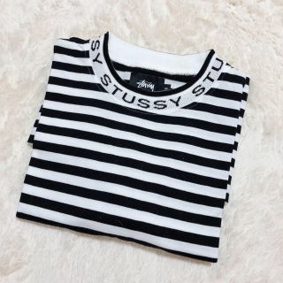 ステューシー(STUSSY)のStussyボーダーロゴカットソー(Tシャツ/カットソー(七分/長袖))