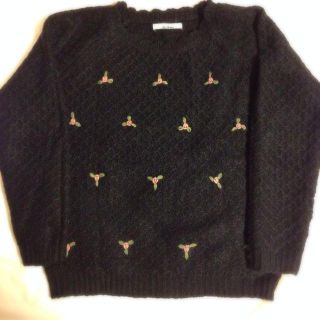 オリーブデオリーブ(OLIVEdesOLIVE)のオリーブデオリーブ★花刺繍ニット(ニット/セーター)