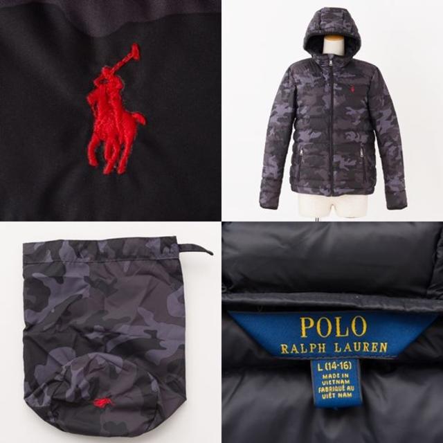 POLO RALPH LAUREN(ポロラルフローレン)の【美品】ポロラルフローレン カモフラ 迷彩柄 ダウンジャケット ボーイズL レディースのジャケット/アウター(ダウンジャケット)の商品写真