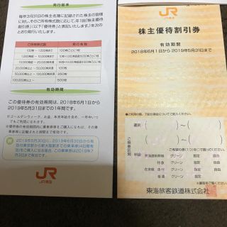 ジェイアール(JR)のJR東海 株主優待券(鉄道乗車券)