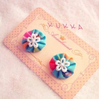 ヨーヨーキルトピアス♡ブルー(ピアス)