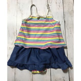 ニシマツヤ(西松屋)のみひるちさま専用【美品】ストライプの水着 90 2点セット(水着)