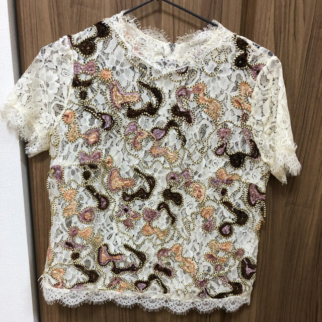 ZARA(ザラ)のZARA レース 刺繍 トップス レディースのトップス(シャツ/ブラウス(半袖/袖なし))の商品写真