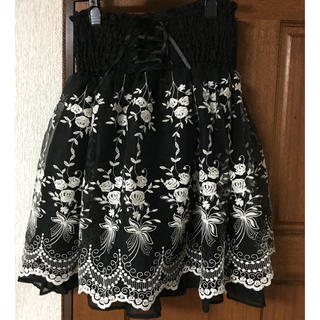 アクシーズファム(axes femme)のアクシーズファム 刺繍チュールスカート オーガンジースカート(ミニスカート)