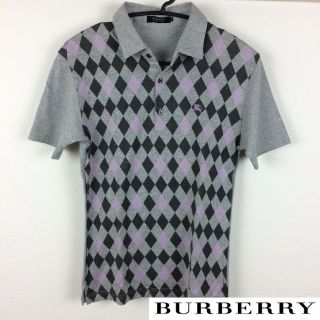 バーバリーブラックレーベル(BURBERRY BLACK LABEL)の美品 BURBERRY BLACK LABEL 半袖ポロシャツ アーガイル柄(ポロシャツ)