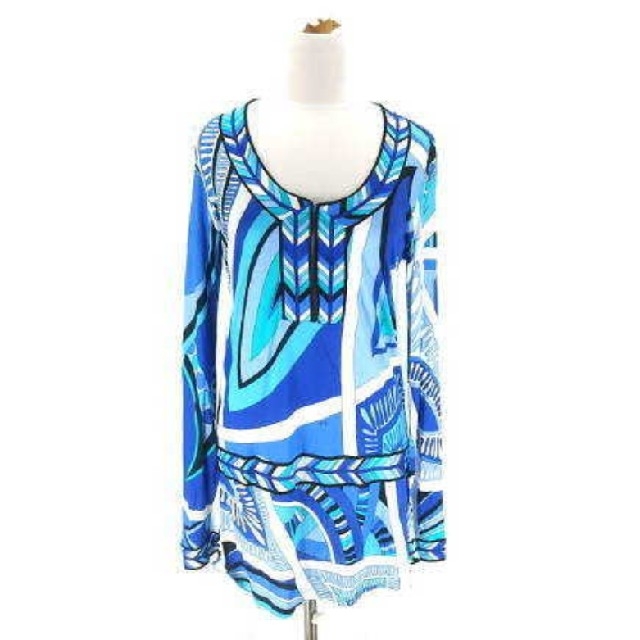 EMILIO PUCCI(エミリオプッチ)の美品★エミリオプッチ ワンピース チュニック サイズ42 ブルー 夏 リゾート レディースのワンピース(ミニワンピース)の商品写真