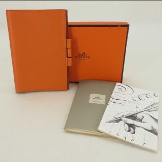 エルメス(Hermes)の未使用★エルメス アジェンダ 手帳カバー オレンジ C刻印 2002アドレス帳付(手帳)