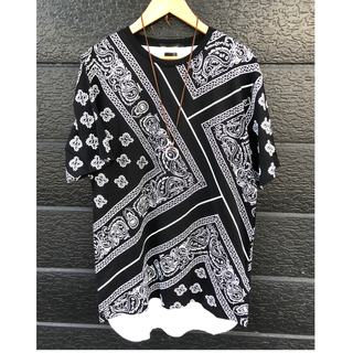 ◆☆★総柄 ペイズリー BLK Tシャツ☆★◆インポート 着心地最高☆★◆(Tシャツ/カットソー(半袖/袖なし))