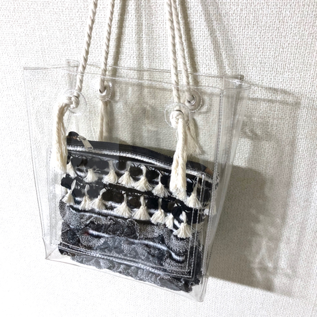 SHIPS for women(シップスフォーウィメン)の【美品】Casselini ビニールクリアトートバッグ レディースのバッグ(ショルダーバッグ)の商品写真
