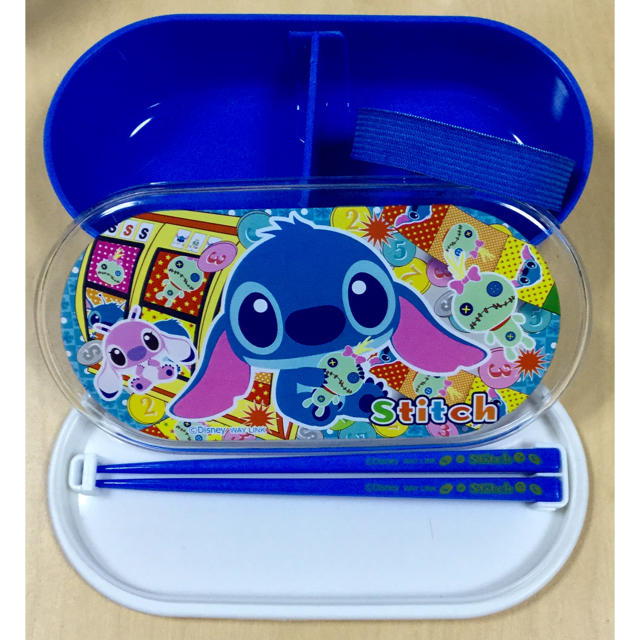 Disney(ディズニー)のディズニー☆スティッチ☆新品☆お弁当箱☆お箸☆ランチベルト☆ランチボックス インテリア/住まい/日用品のキッチン/食器(弁当用品)の商品写真