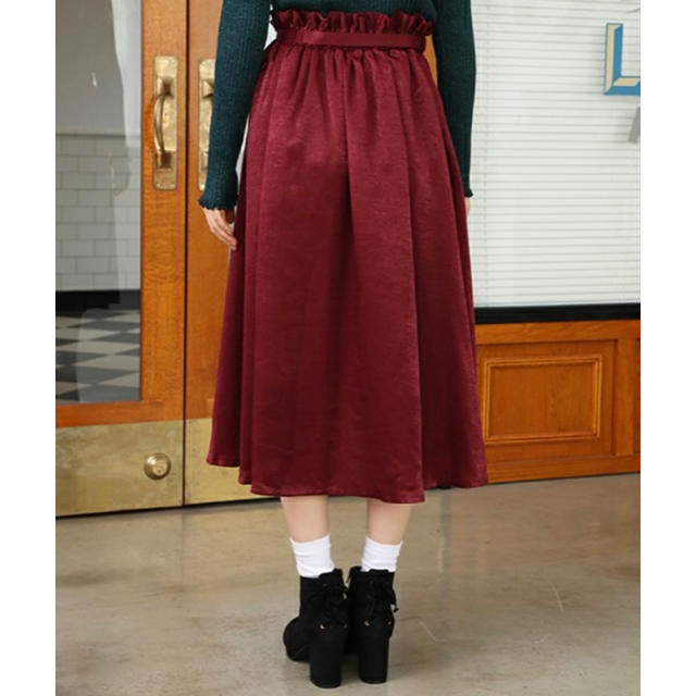 one after another NICE CLAUP(ワンアフターアナザーナイスクラップ)のワインレッドのスカート レディースのスカート(ひざ丈スカート)の商品写真