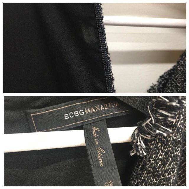 BCBG MAXAZRIA ツイードワンピース ブラック レディースのワンピース(ひざ丈ワンピース)の商品写真