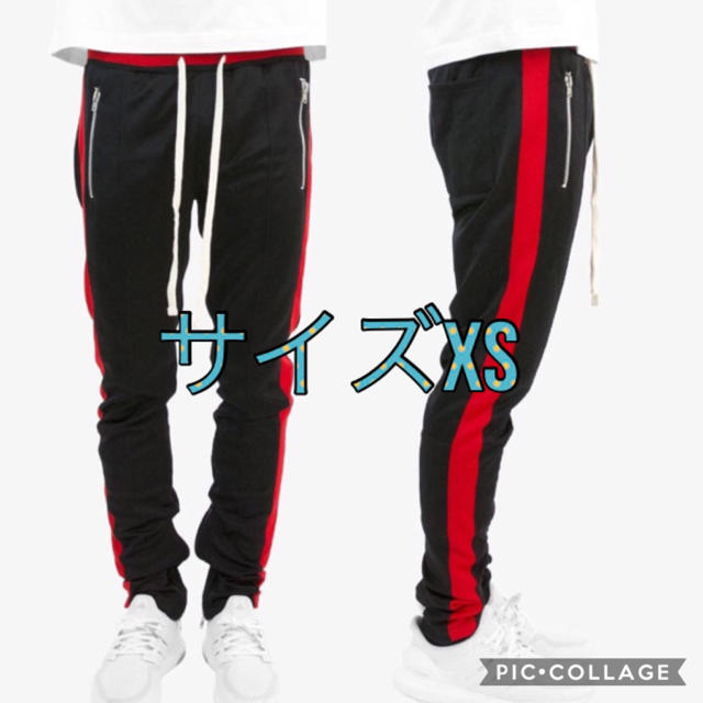 FEAR OF GOD(フィアオブゴッド)のmnml Track Pants black/red メンズのトップス(ジャージ)の商品写真