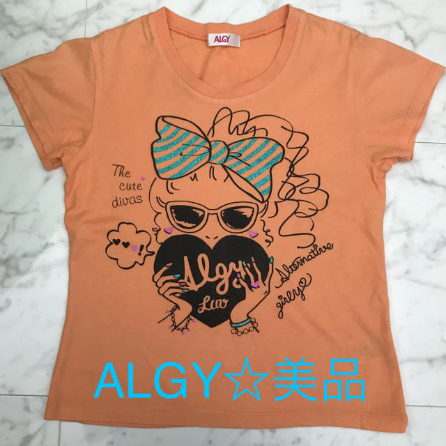 ALGY ☆アルジー☆ 半袖カットソー Tシャツ 140cm オレンジ ニコプチ キッズ/ベビー/マタニティのキッズ服女の子用(90cm~)(Tシャツ/カットソー)の商品写真