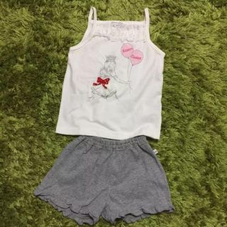 コンビミニ(Combi mini)の未使用✨リボンキャスケット♢プリンセスキャミソール100&ショートパンツ90✨(Tシャツ/カットソー)