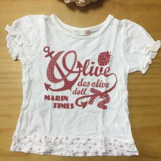 オリーブデオリーブ(OLIVEdesOLIVE)の✨オリーブデオリーブ ドール♡苺マリン柄フリルTシャツカットソー♡110✨(Tシャツ/カットソー)