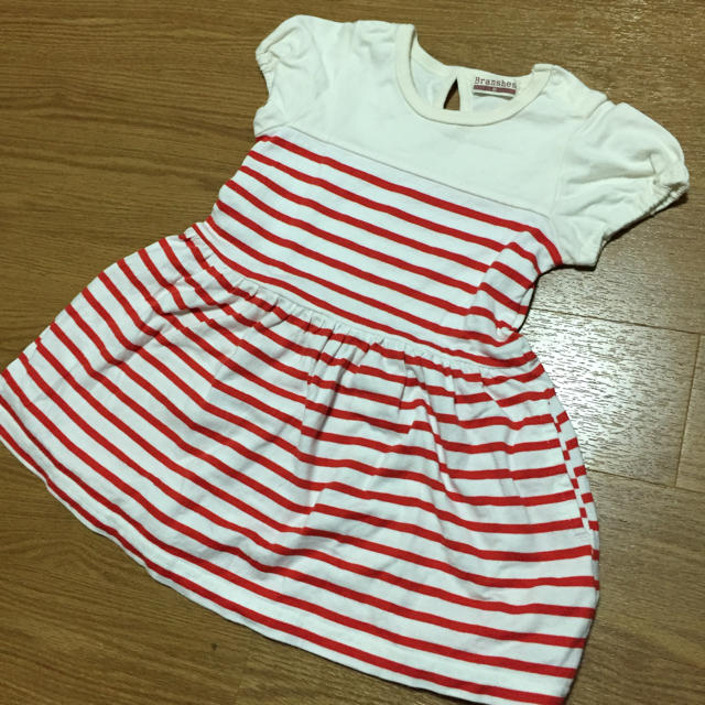 Branshes(ブランシェス)のブランシェス90ボーダーワンピース キッズ/ベビー/マタニティのキッズ服女の子用(90cm~)(ワンピース)の商品写真