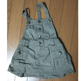 ベベ(BeBe)のBEBE ジャンバースカート カーキ 90サイズ(スカート)