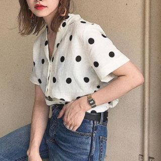 マウジー(moussy)のマウジー HALF SLEEVE LINEN DOT シャツ(シャツ/ブラウス(半袖/袖なし))