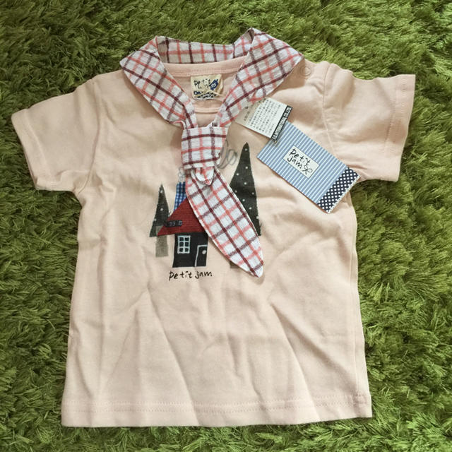 Petit jam(プチジャム)の新品✨petit jamプチジャム♡スカーフ付き半袖Tシャツ♡ピンク♡95✨ キッズ/ベビー/マタニティのキッズ服女の子用(90cm~)(Tシャツ/カットソー)の商品写真