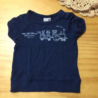 プチジャム(Petit jam)の✨petit jamプチジャム♡どうぶつ汽車pt半袖Tシャツ♡ネイビー♡95✨(Tシャツ/カットソー)