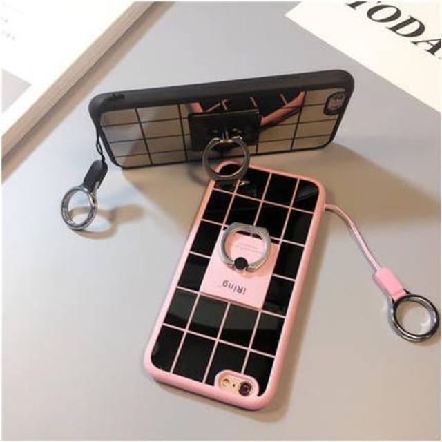 05★新品★チェックミラーリング付きiPhoneケース★全3色★ スマホ/家電/カメラのスマホアクセサリー(iPhoneケース)の商品写真