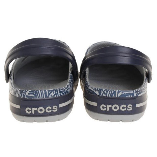 crocs(クロックス)のクロックス 29cm グレー ネイビー グラフィック ビーチサンダル メンズの靴/シューズ(サンダル)の商品写真