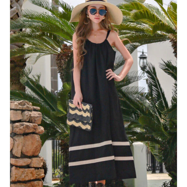 room306 CONTEMPORARY(ルームサンマルロクコンテンポラリー)のglamlips Linen Stripe Maxi One-piece レディースのワンピース(ロングワンピース/マキシワンピース)の商品写真