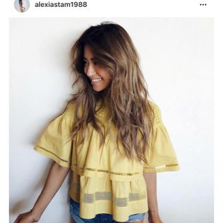 アリシアスタン(ALEXIA STAM)のアリシアスタン Cutwork Ruffle Blouse Yellow(シャツ/ブラウス(半袖/袖なし))