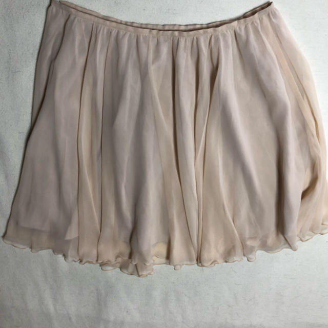 オフホワイトのシフォンギャザースカート レディースのスカート(ひざ丈スカート)の商品写真