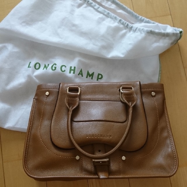 ★美品★ロンシャン LONGCHAMP ハンドバッグ レザ一 キャメル バルザン