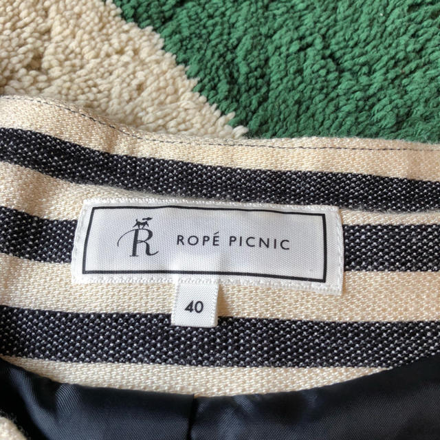 Rope' Picnic(ロペピクニック)のROPE PICNIC ボーダーノーカラージャケット レディースのジャケット/アウター(ノーカラージャケット)の商品写真