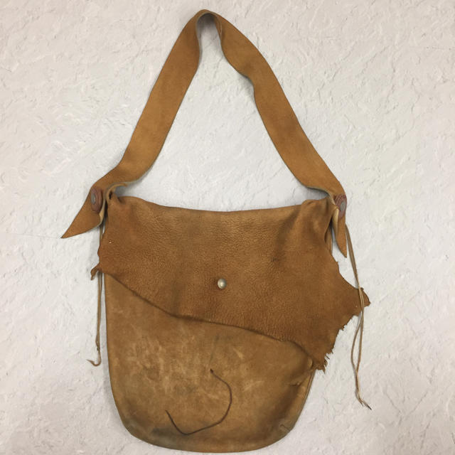 ディアスキン 巾着 ショルダーバッグ レザー ゴローズ 鹿皮-