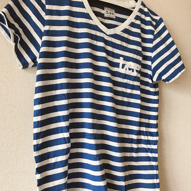 Lee(リー)のポケット ロゴ リー Lee Tシャツ ボーダー 青✕白 レディースのトップス(Tシャツ(半袖/袖なし))の商品写真