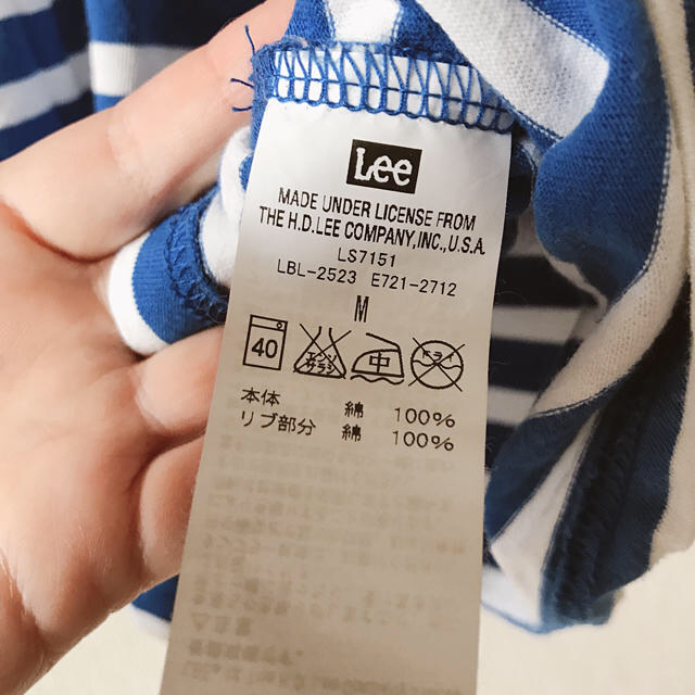 Lee(リー)のポケット ロゴ リー Lee Tシャツ ボーダー 青✕白 レディースのトップス(Tシャツ(半袖/袖なし))の商品写真