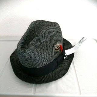 ニューヨークハット(NEW YORK HAT)のニューヨークハット ストローハット L 黒(ハット)