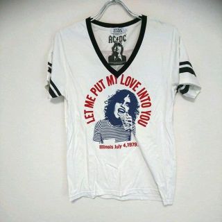 ヒステリックグラマー(HYSTERIC GLAMOUR)のヒステリックグラマー AC/DC Vネック Tシャツ S (Tシャツ/カットソー(半袖/袖なし))