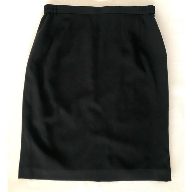 膝丈 スカート ブラック レディースのスカート(ひざ丈スカート)の商品写真