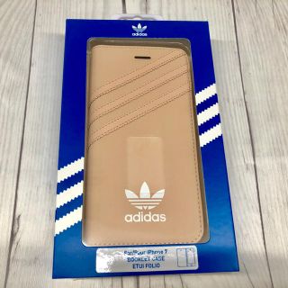 アディダス(adidas)のadidas iphone7 iphone8 手帳型 スマホ ベージュ スエード(iPhoneケース)